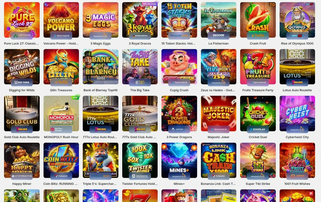 Каталог слотов в Монро casino